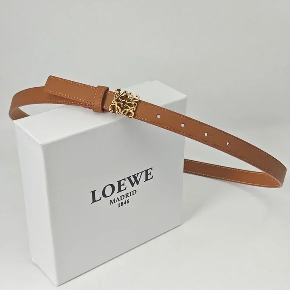 Loewe Tan Leather Belt with Gold Accent m_6965aa0621bd42238250a021.jpg main image 4